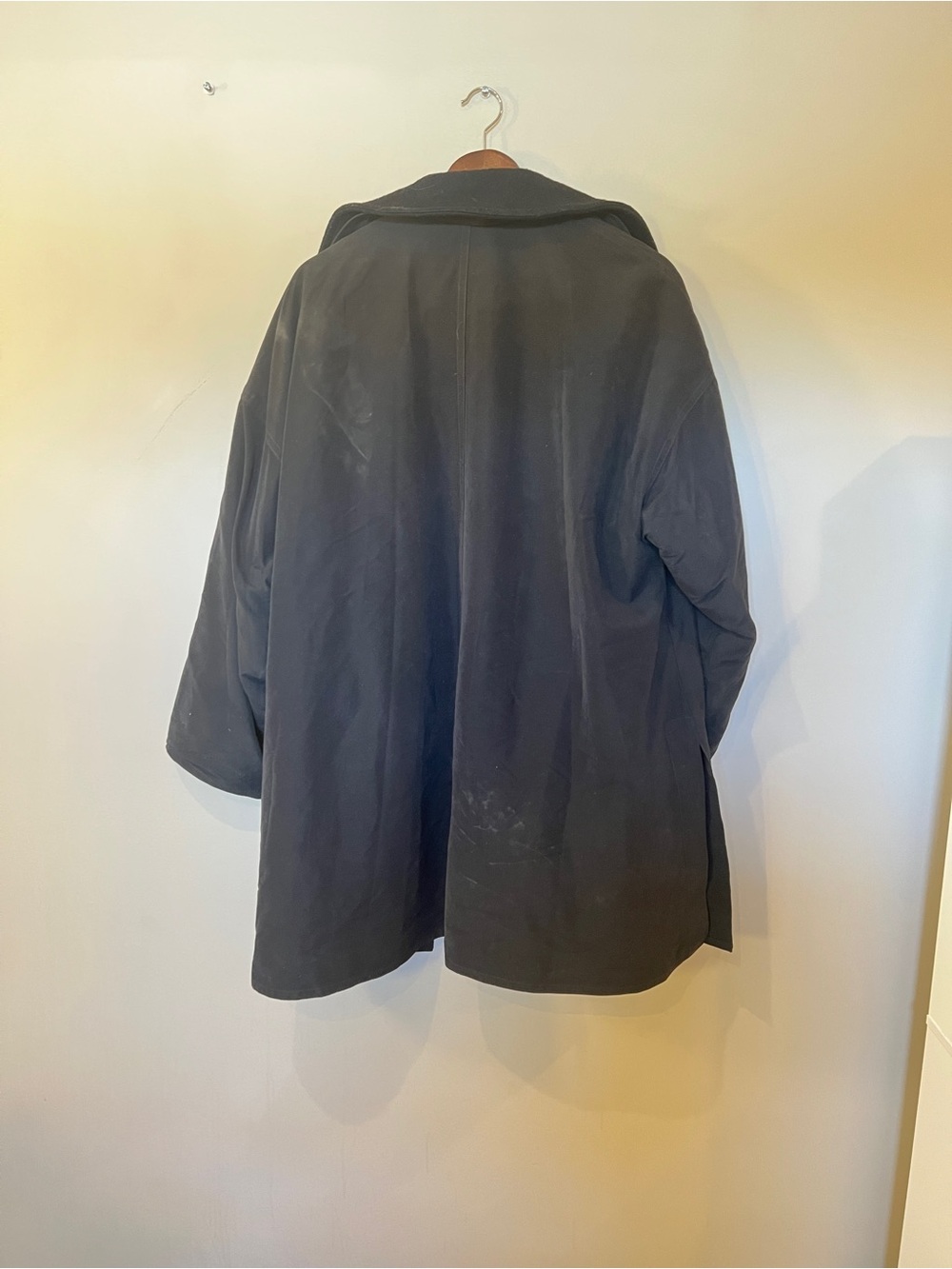 San Yo by Carol Cohen Black Wool Blend Trench Coat Jacket XS - Picture 6 of 8
